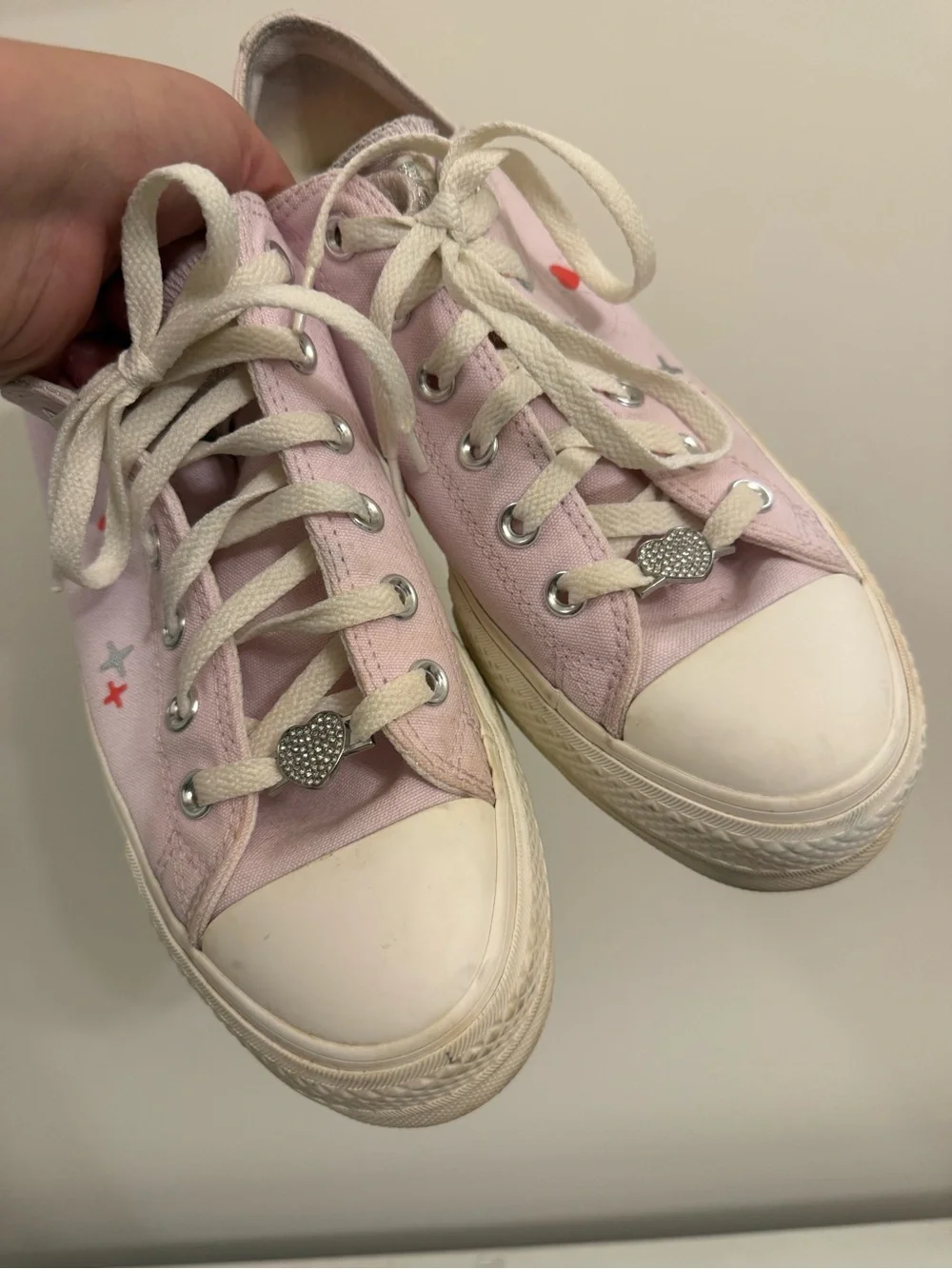 Converse All Star Lift Platform Y2K Heart Womens Sneaker In Lilac US 8 - Picture 4 of 6